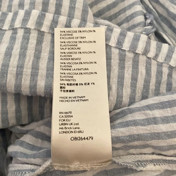 Pilcro sz S Sybil striped seersucker flounce open back tie excellent condition - Picture 11 of 11